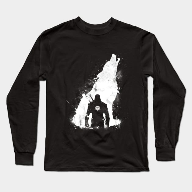 Wolf Witcher Long Sleeve T-Shirt by Taki93